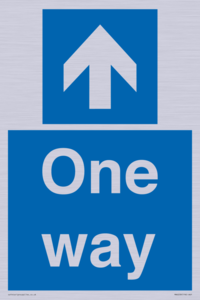 One way with up directional arrow